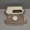 Suteng Double-Layer Bento Box Adult All-in-One Design | 1.4L Stainless Steel Lunch Containers for Adults | Leakproof Microwave-Safe Food Container with Cutlery(Spoon) & Hidden Handle | Brown