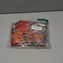 AMARED Christmas Embroidered Placemats Set of 4, Cutwork Green Leaves Holiday Table Mats for Home Decorations 12 X 17 Inch