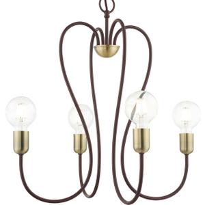 Livex Lighting 41364-07 4 Light Bronze Chandelier