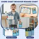 Kids Spray Mop - Chores Chart Set Montessori Cleaning Toy Set with Real Water Sprayer 2PCS Washable Pads and 10PCS Disposable Mop Pads for Ages 3-8 (Blue)
