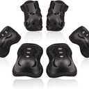 BOSONER Kids/Youth Knee Pad Elbow Pads Guards Protective Gear Set for Roller Skates Cycling BMX Bike Skateboard Inline Skatings Scooter Riding Sports (Black, Small (3-8 Years))