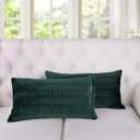 Home Soft Things Pleated Velvet Pillow Covers Set of 2, 14'' x 26'', Sapphire, Soft Accent Comfy Throw Pillow Covers Lumbar Decorative Pillow Covers