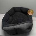 Arlee Cozy Orthopedic Memory Foam Dog Bed - Premium, Durable, Washable, and Easy to Clean Fabric, Pet Bed for Small and Medium Pets, Ultimate Comfort & Style, Oval - Black(S)