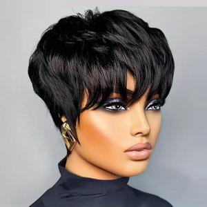 VCK Short Human Hair Wigs for Black Women Short Layered Pixie Cut Wigs for Women Brazilian Remy Human Hair Glueless Full Machine Made Daily Use