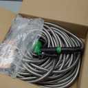 Garden Hose 100ft Stainless Steel Water Hose Super Tough Flexible Water Pipe with Brass Fittings and Sprayer Nozzle, No Kink, Rust Proof