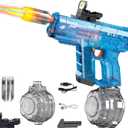 Electric Water Gun for Adults Kids Blue Automatic Squirt Gun: Light Up 26-32FT Long Range, 800CC Large Capacity Watergun,Summer Outdoor Pool Games for Ages 8-12, Beach Backyard Family Party Toy Gift