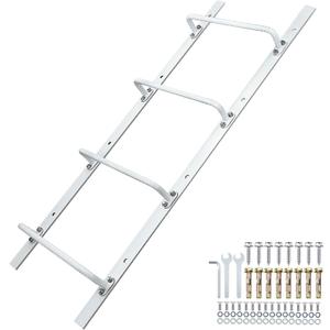 4-Rung Window Well Ladder Straight, Heavy Duty Steel Fire Escape Ladder, Powder-Coated Basement Egress Window Ladder 45.2" Lx17.9 W, White