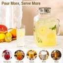 1 Gallon thickened Square Glass Pitcher with Lid, Classic Stripes Water Pitchers for Fridge, Borosilicate Glass Carafe for Hot/Cold Brew Drink, Extra Large Jug with Handle for Iced Tea, Coffee, Juice