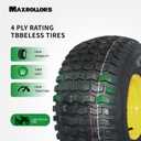 MAXROLLORS (2 Pack) 20x8.00-8 Lawn Mowe Tire and Wheel Tubeless, 3.5" Offset Hub, 3/4" Borehole, 3/16" Keyway, 4-Ply, Replacement 20x8-8nhs Rear Tire and Wheel Assemblies