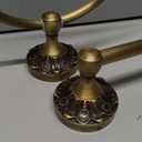 2 Pieces Set Antique Brass Toilet Paper Holder Retro Brass Hand Towel Ring Tissue Roll Paper Hanger Bathroom Hardware Wall Mounted Vintage Bathroom Accessories (Round)