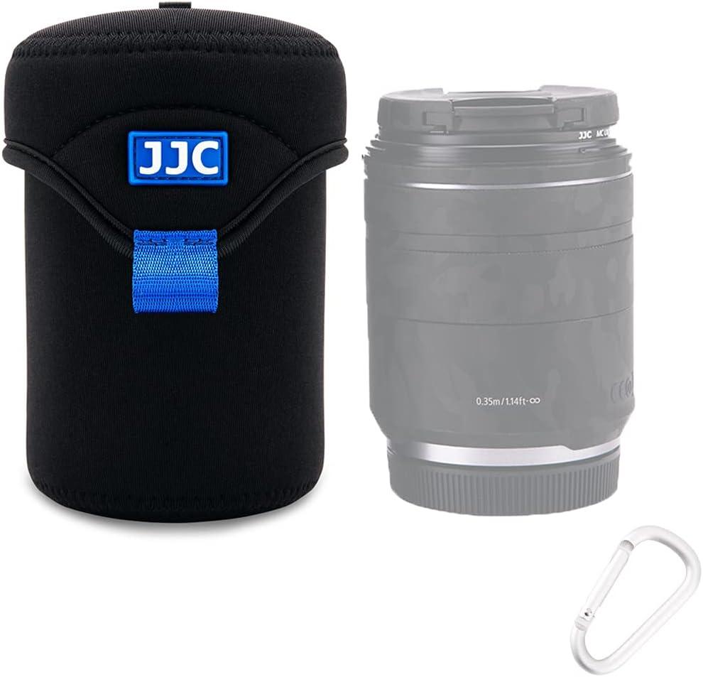 JJC Water Resistant Neoprene Camera Lens Pouch Case, Fold-Over Lens Bag for Mirrorless Lenses Up to 3.1 x 4.6 (D X H) for Canon RF 85mm f/ 2, Nikon Nikkor Z 85mm f/ 1.8, Sigma 16mm f/ 1.4 etc.