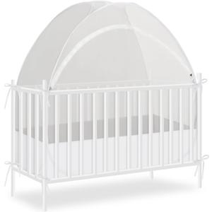 Akiky Large Pop Up Mosquito Net Crib Tent to Keep Baby from Climbing Out Baby Girl Netting Cover Canopy for Naps at Home&Traveling(White)
