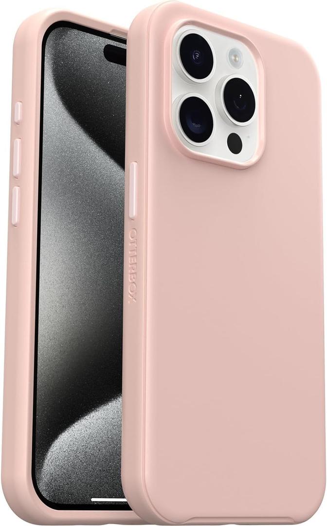 OtterBox iPhone 15 Pro Max (ONLY) Symmetry Series+ Case - Pink, Snaps to MagSafe, Ultra-Sleek, Raised Edges Protect Camera & Screen - Non-Retail Packaging (Ballet Shoes)