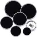 SEMINI 36 Pieces Mixed 6 Sizes Metal Button Alloy Shank Button Round Shaped Sewing Button for Women Men Suit Woolen Coat Shirt Trousers Sewing Crafts (Style169 Silver Black)