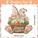 2 x Easter Front Door Hanging Decor Wreath with Bunny & Spring Flowers, Seasonal Easter Wall Sign Decorations for Porch, Entryway, Indoor & Outdoor Spring Home Decor