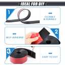 Neoprene Rubber Strips Self Adhesive Sheets, Rolls & Strips with Adhesive Backing Rubber Pads Self Stick Seal Gasket Tape for Matting Padding - 3 Wide x 1/16" Thick x 10' Long