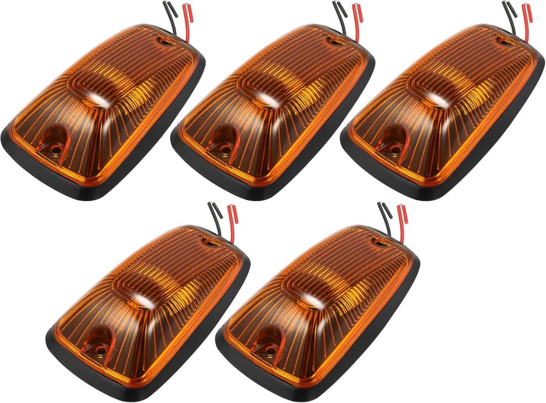 X AUTOHAUX 5pcs Top Cab Marker Light Roof Running Lamps Yellow Covers Lens Yellow Top Cab Clearance LED Light for Chevrolet K2500 1998 2000