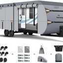 Upgrade 7 Layers Heavy Duty RV Cover - 33-35 FT, Snowproof, Rip-Stop Camper Cover with 5+2 Windproof Straps & Abundant Kit