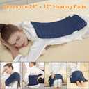 Deepsoon Heating Pad, Electric Heating Pads for Back, Neck, Moist Heating Pad for Abdomen Shoulder Knee Legs, Dry/Moist Heat & Auto Shut Off, Mother's Day Birthday for Men and Women (Navy Blue,24x12 Inch)
