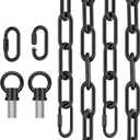 12 Feet Industrial Black Light Fixture Chain, Adjustable Metal Pendant Chandelier Chain Extension with Detachable Link, Maximum Load is 66 Pounds