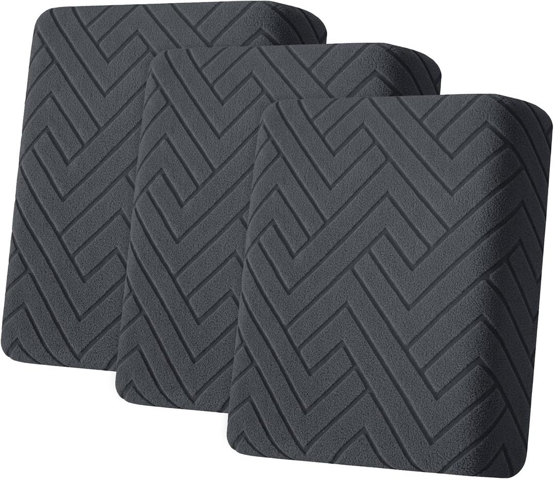 Couch Cushion Covers Non Slip Stretch Sofa Slipcovers,Dark Gray | Anti-Slip, 3-Pieces, Elastic Bottom, Stretchy, Pet Friendly, Machine Washable, Durable, for Sofa, Couch, Chair, Living Room