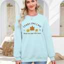 MYHALF Crewneck Sweatshirt for Women Fall Leaf Graphic Sweatshirts Vacation Long Sleeve Drop Shoulder Pullover (Blue, L)