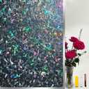 Blackout Window FilmSun Blocking Window Privacy Cover for Glass Removable Darkening Dark Black Out Window Cover Tint Shades for Home Day Sleep Light Blocker Black Rainbow 23.6 x157.4 in