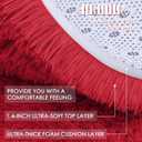 OLANLY Red Round Rugs for Bedroom - Machine Washable, 4 ft Circle Area Rugs for Living Room, Soft and Fluffy Shaggy Carpet for Teen Girls and Boys, Nursery Rooms, Dorms, Home Decor Aesthetic