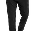 Men's Fleece Lined Joggers Stretch Thermal Athletic Sweatpants Tapered Fit with Zipper Pocket for Running Gym (Black, L)