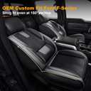 IKABEVEM for Ford F150 2009-2024 2025 2026 Seat Covers - F250 F350 F450 2017-2025 2026 Seat Protectors with Waterproof Leather(Full Set,Black & Grey)