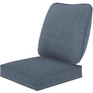 Outdoor Deep Seat Cushions 24 x 24 Inch Waterproof & Fade Resistant Replacement Patio Chair Cushions with Removable Cover (Nave Blue)