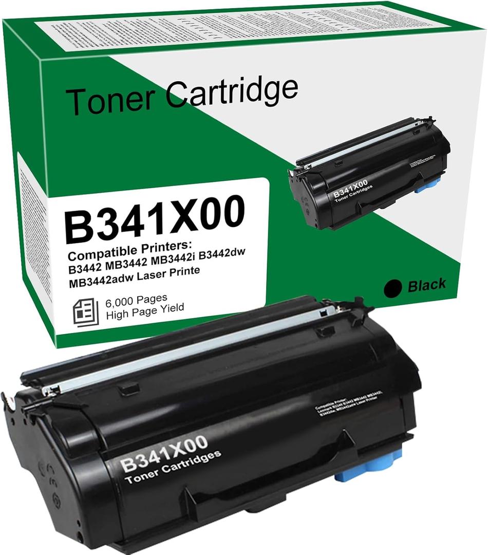 B341X00 Extra High Yield Toner Cartridges Compatible Lexmark B/MB3442 B341X00 Black Toner Use for B3442 MB3442 MB3442i B3442dw MB3442adw Laser Printe[6,000 Pages]