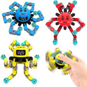 Transformable Fidget Spinner Toys for Kids and Adults,3 PCS Finger Sensory Toy for Boys Girls Autism ADHD Relief,Gifts for Christmas Birthdays Party Favors for Teens Travel Stocking Stuffers (3 Pcs (Yellow+blue+red))