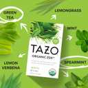 TAZO Organic Zen Green Tea Bags, Caffeine Free Tea with Refreshing Lemongrass & Spearmint, 96 Total Tea Bags (16ct - Pack of 6) (EXP 03/03/28)