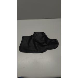 Silicone Waterproof Shoe Covers, Upgrade Reusable Overshoes with Zipper, Resistant Rain Boots Non-Slip Washable Protection for Women, Men (L (Women 7.5-10.5, Men 6.5-9), Black)