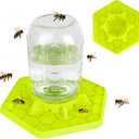 Bee Feeder for Mason Jar Made of Silicone - Bee Watering Station for Garden Compatible with Regular Mouth Mason Jars (Yellow)