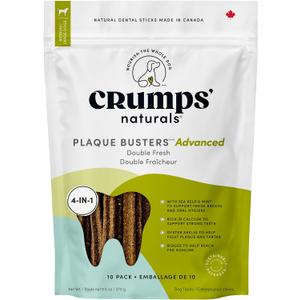 Crumps' Naturals Plaque Busters Advanced - Double Fresh Dental Sticks 9.5oz (EXP 12/22/27)