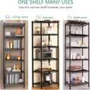 GIOTORENT 6-Tier Storage Shelves Standing Shelving Metal Units, Adjustable Height Wire Shelf Display Rack for Pantry Laundry Bathroom Kitchen 16.6 x 11.8 x 63, Black