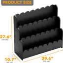 SpaceAid 3-Tier Scalloped Bookshelf, Montessori Bookcase for Toddlers, Wooden Book Shelf Organizer Display Furniture for Kids Rooms, Playroom, Nursery and Classroom, Black, 3 Tier, 29.6" W