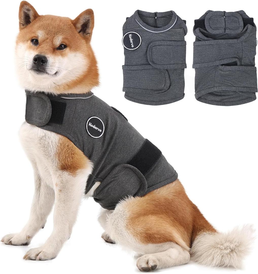 Dog Anxiety Jacket, Skin-Friendly Dog Calming Shirt - Dog Coat for Thunder, Fireworks, Vet Visits and Separation - Keep Pet Calm Without Medicine & Training, Anti Anxiety Vest for Dogs (Medium, Dark Gray)