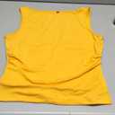 PRETTYGARDEN Women Going Out Tops Summer Clothes 2025 Trendy Split Hem Ruched Sleeveless Shirt Cute Y2K Tank Top(Yellow,Large)