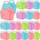 Nuogo 20 Pack Plastic Baskets with Handles Portable Shower Caddy Storage Baskets Assorted Multicolor Reusable Caddy tote Organizer Bin for Bathroom Dorm Communal Showers Kitchen, 10.6" x 6" x 10"