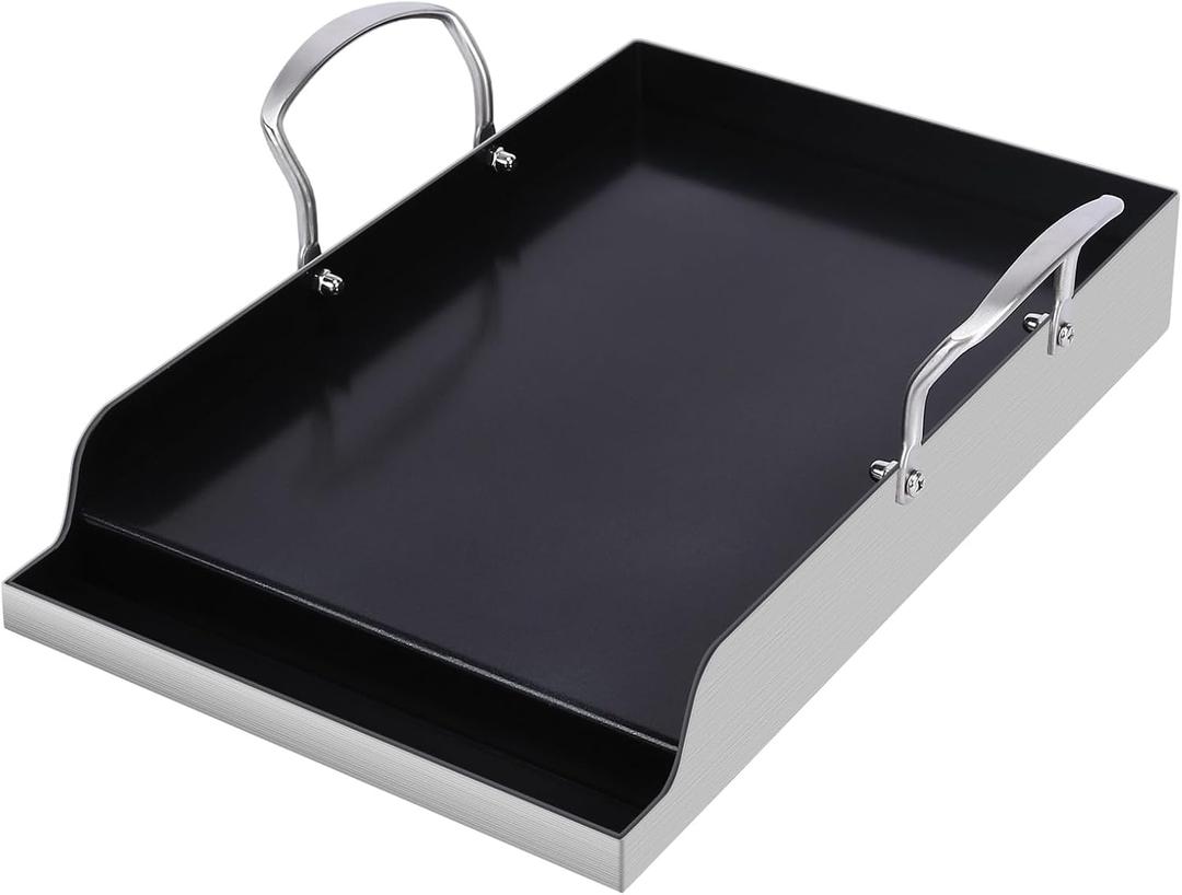 Utheer 16.5x10 Ceramic Nonstick Stainless Steel Griddle for Gas Grill