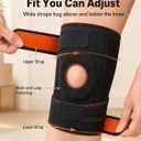 Knee Brace for Women and Men, 2 Count Adjustable Open Patella Knee Brace with 4 Side Stabilizers, Wraparound 3mm Neoprene Knee Support for Running, Walking, Gym, Fits 1328 in Thigh
