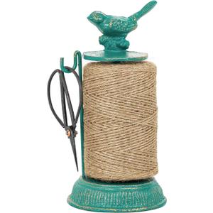 Sungmor Cast Iron Garden Twine Holder Set - 1300ft. Natural Jute Twine String & Rope Rack & Scissors - Decorative & Practical Home Arts Crafts Tools for Picture Display Gift Wrapping Packing Gardening