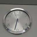 Bulova Winston Wall Clock C4844 | 10" Diameter | Metal Design with Diamond Cut Edges | Silent Sweep Quartz Movement | Easy-to-Read Arabic Numerals