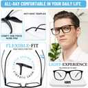 MARE AZZURO Oversized Square Reading Glasses Men Large Readers 1.0 1.25 1.5 1.75 2.0 2.25 2.5 2.75 3.0 3.5 4.0 5.0 6.0 (Black)