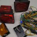 MAXXHAUL 70205 Trailer Light Kit - 12V All LED, Left and Right Waterproof Submersible for Trailers, Boat Trailer Truck Marine Camper RV Snowmobile, Red