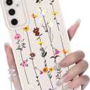 for Samsung Galaxy A13 5G/A04S Phone Case, Fashion Flower Pattern Design Girls Women Liquid Silicone Cover, Slim Shockproof and Scratch-Resistant Soft Case for Samsung A13 - White