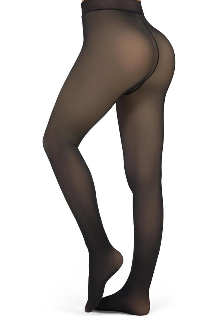 Fleece Lined Tights Women Sheer Warm Pantyhose Leggings Fake Translucent Thermal Winter Thick Tights for Dresses
Size XL